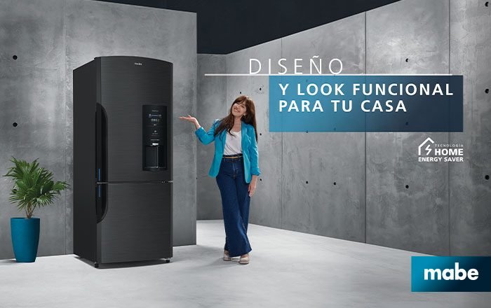 Diseño de nevera Mabe de dos puertas